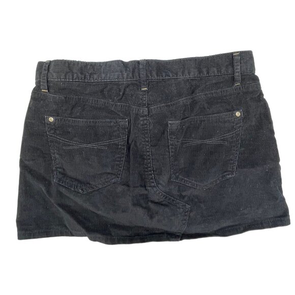 gap 1969 corduroy mini skirt black pockets zip button up belt loop 24/7 READ - Picture 2 of 6